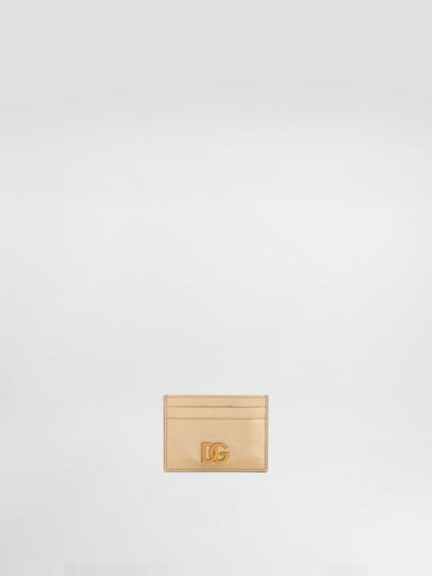 Laminated calfskin card holder with DG logo