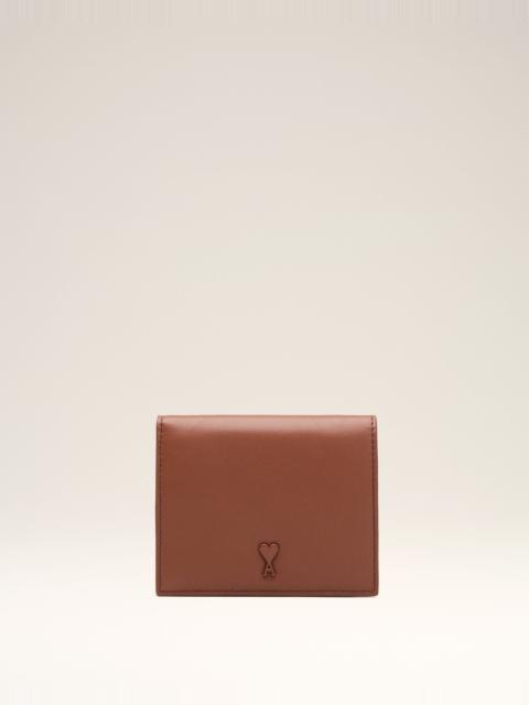 BROWN COWHIDE LEATHER AMI DE COEUR BIFOLD WALLET