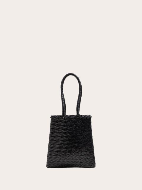 FLAT LEATHER BASKET BLACK