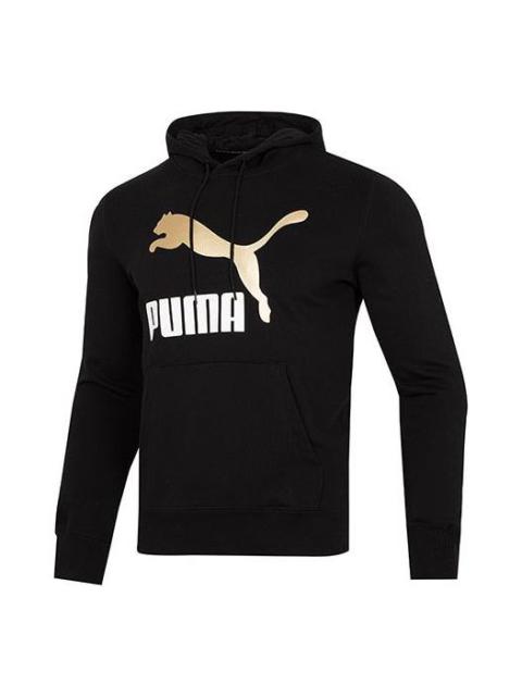 PUMA Classics Metallic Logo TR Logo Printing hooded Sports Black 535341-01