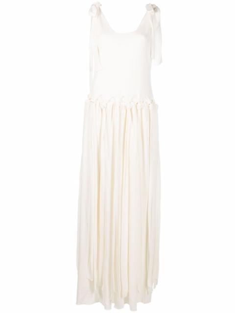 Knotted cutout crepe maxi dress
