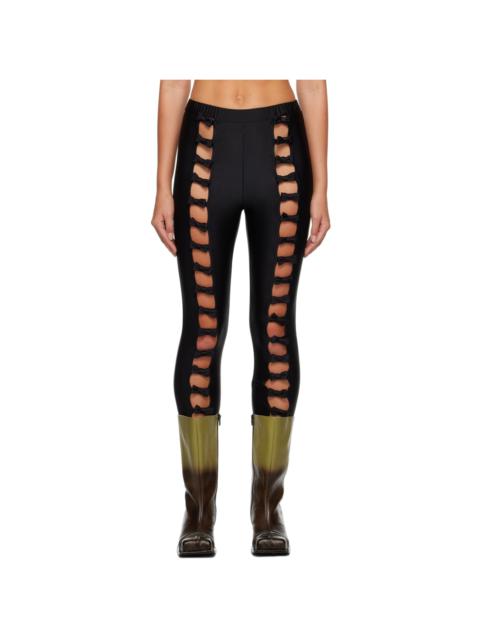 Black Bow Cut Leggings