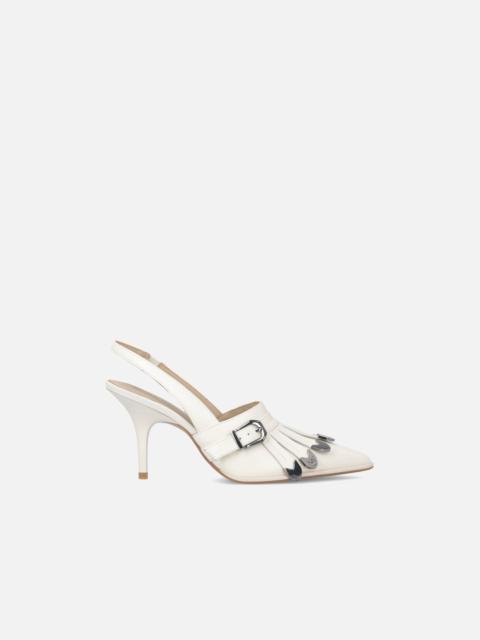 LEATHER SLINGBACKS WITH SADDLERY-INSPIRED DETAILS