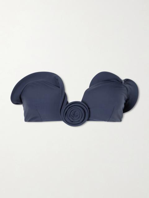 Floral-appliquéd Bikini Top