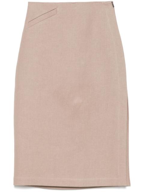 linen midi skirt