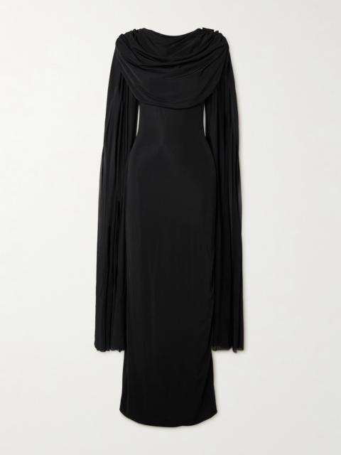 Batista Draped Cape-effect Stretch-jersey Maxi Dress