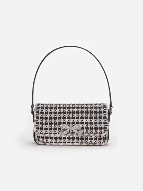 Black Crystal Baguette Bag