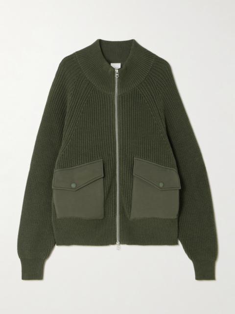 Tessa Doublesoft-trimmed Ribbed Cotton Cardigan