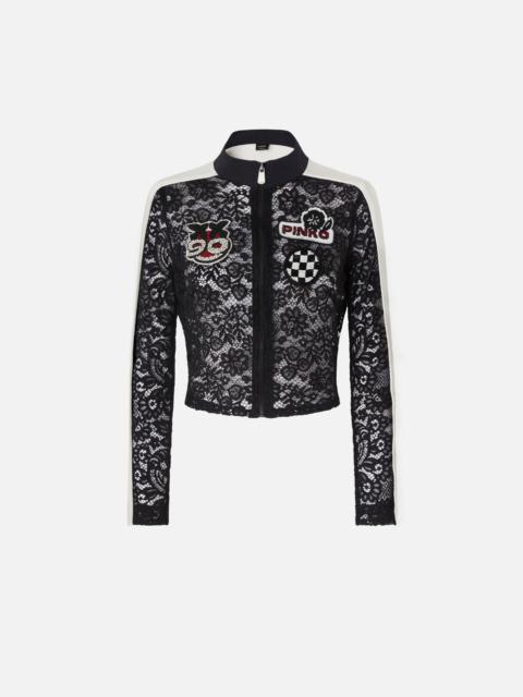 LIGHT LACE JACKET WITH EMBROIDERED PATCHES