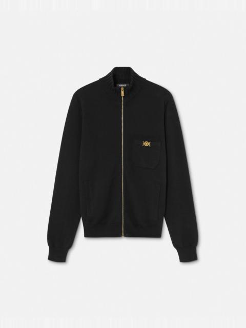 Cashmere-Blend Knit Zip Sweater