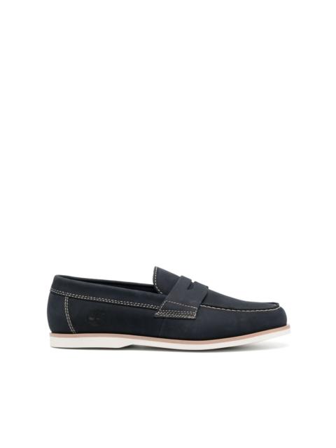 penny-slot leather loafers