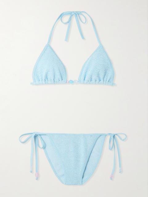 Gina Bead-embellished Original Crinkle Bikini