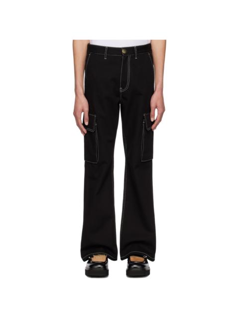 Black Flared Cargo Pants