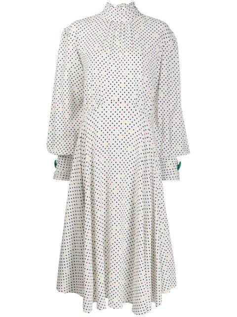polka dot tie neck dress