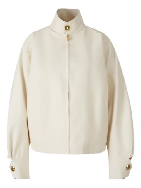 high-neck button-detail jacket