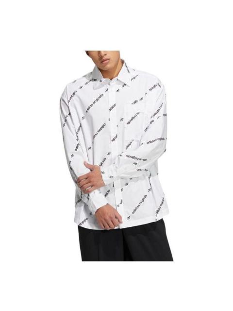 adidas originals Printing Alphabet Full Print Long Sleeves Shirt Unisex White HU1228