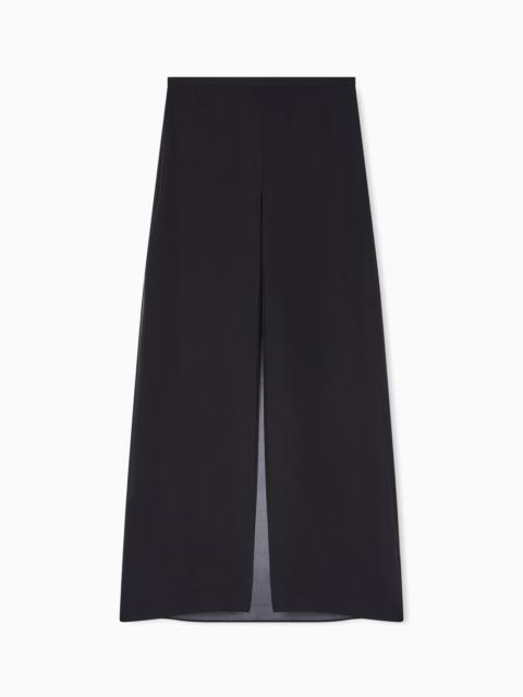 WIDE TROUSERS IN TECHNO GEORGETTE
