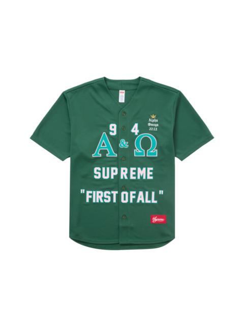 Supreme Alpha Omega Baseball Jersey Green