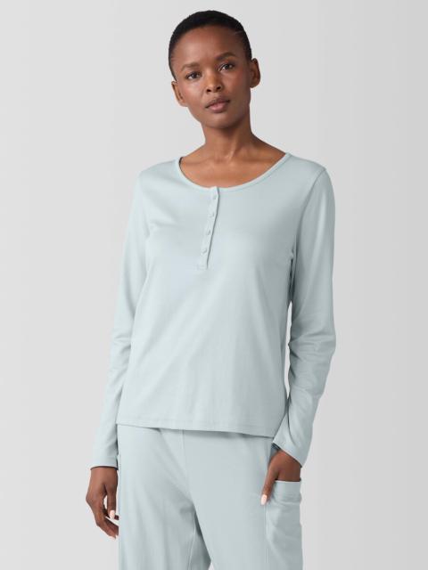 Organic Cotton Interlock Henley Sleep Top