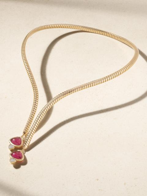 18-karat Gold, Rubellite And Diamond Necklace