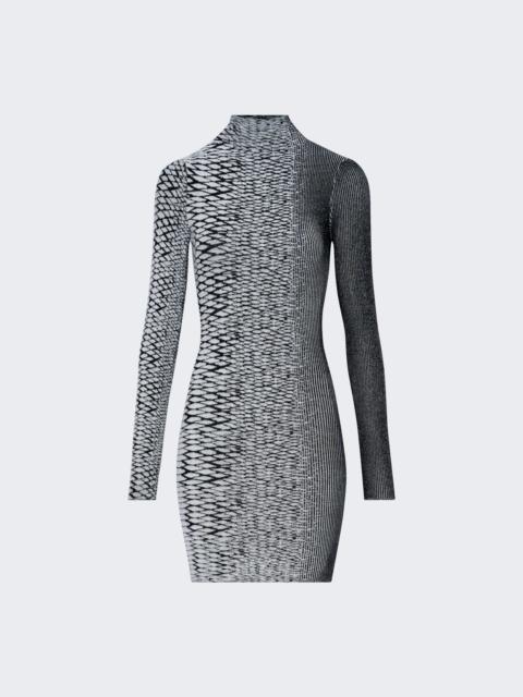 3d Snake Skin Knit Dress Black