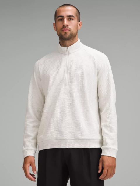 Textured Double-Knit Cotton Half Zip