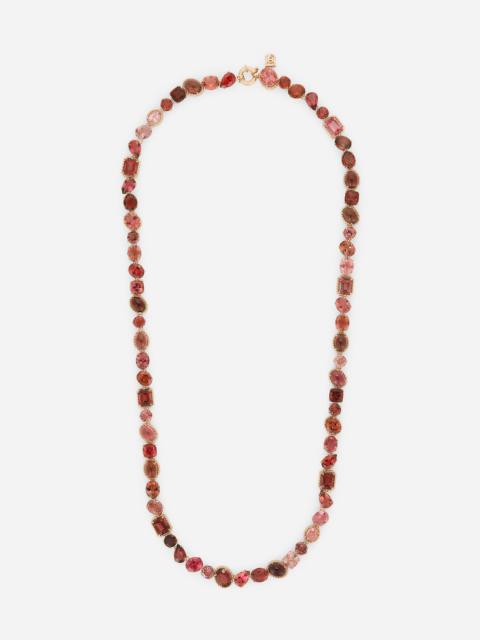 Anna sautoir in red gold 18kt with toumalines