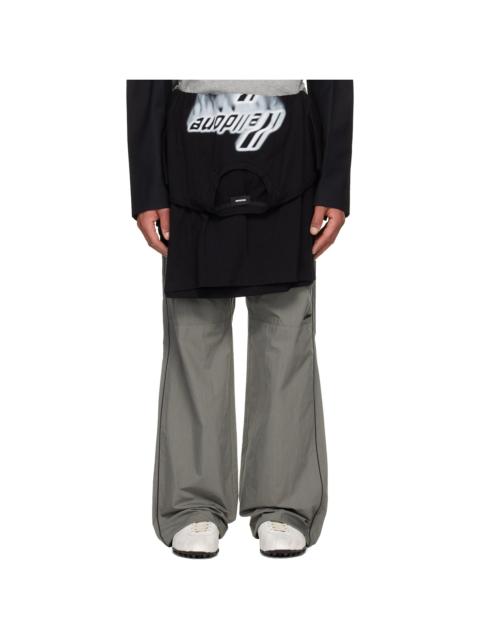 Gray Layered Track Pants