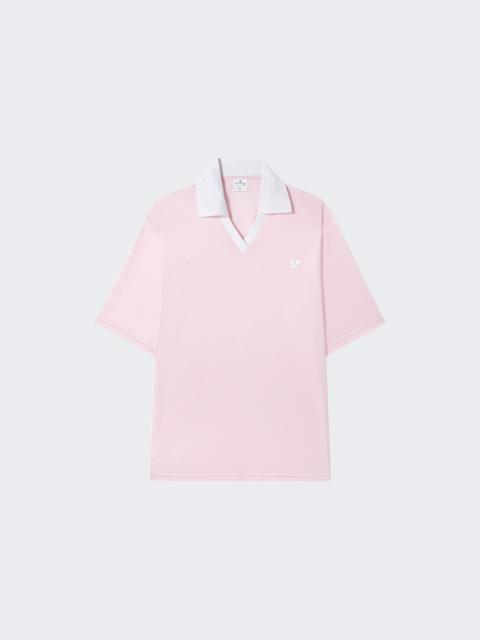 Oversized Sports Polo Light Pink And Heritage White