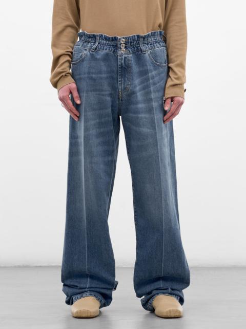 Indigo Denim-Paper Baggy Jeans