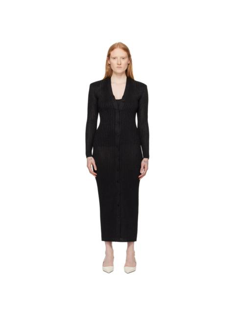 Black Metallic Midi Dress