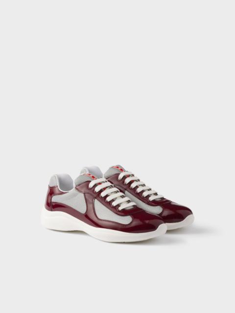 Patent leather and technical fabric Prada America's Cup sneakers