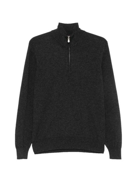 half-zip wool sweater