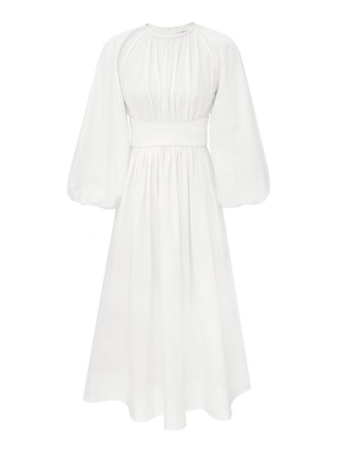 POPLIN MIDI DRESS