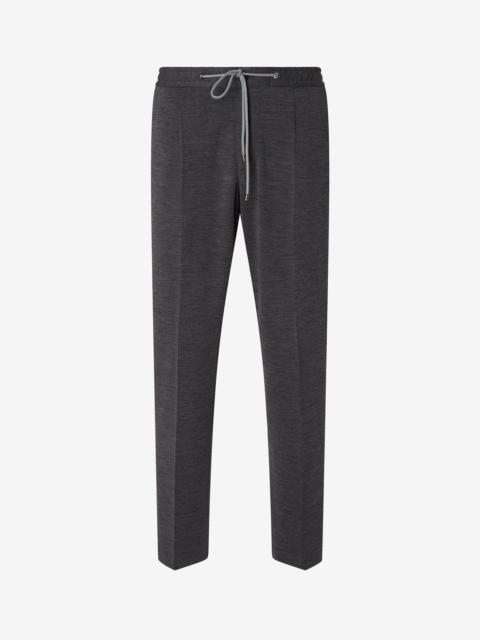 Grey interlock wool jersey joggers