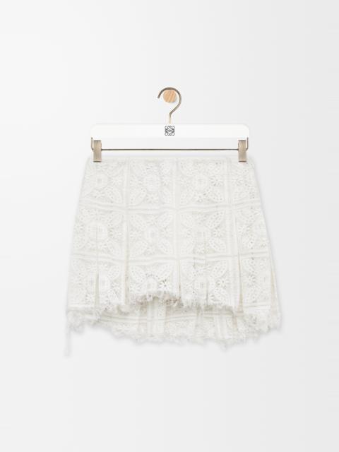Pleated mini skirt in cotton blend