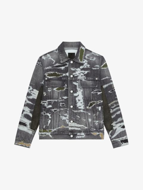 JACKET IN DESTROYED DENIM AND MOLESKIN