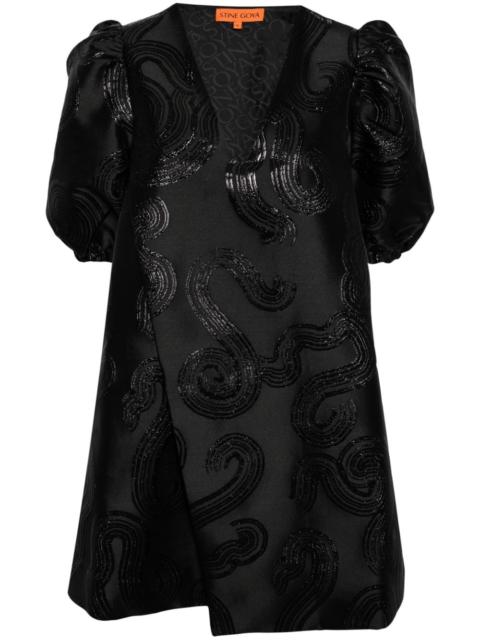 Brethel swirl-jacquard minidress