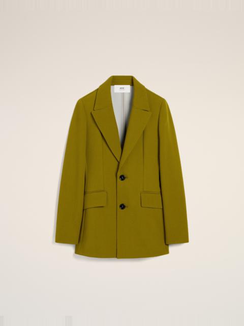 KHAKI WOOL TWO BUTTONS FITTED JACKET