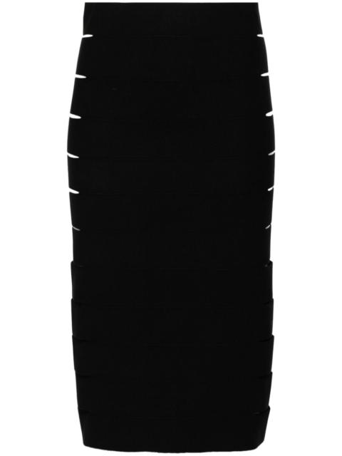 cut-out band midi skirt
