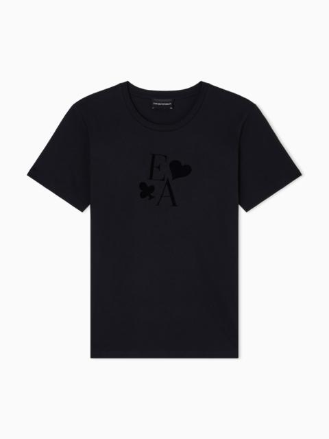 ASV ORGANIC-JERSEY T-SHIRT WITH A FLOCKED LOGO PRINT