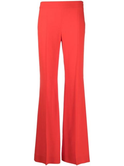 pressed-crease flared trousers