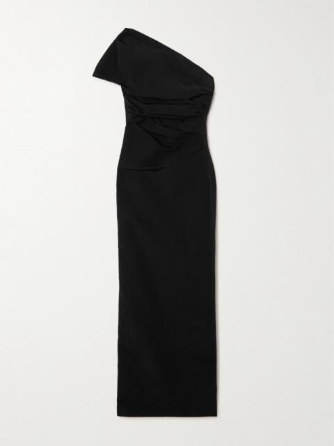 Reatta One-shoulder Gathered Crepe Gown