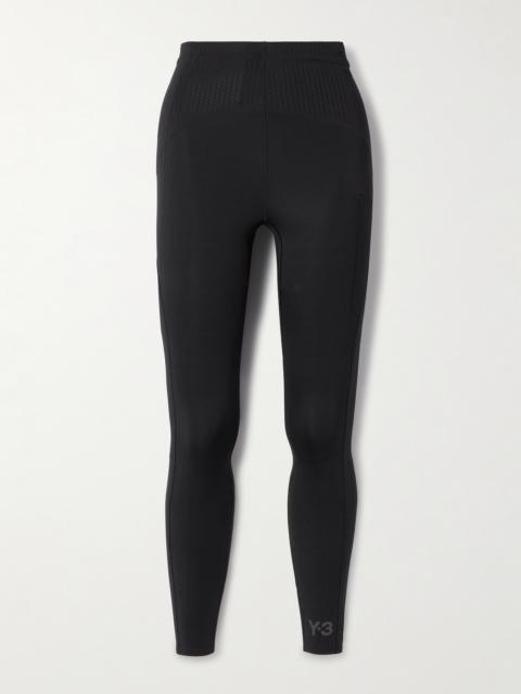 + Y-3 Mesh-trimmed Stretch Recycled Leggings