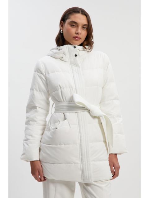 Real Down Belted Midi Coat