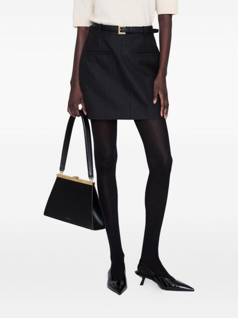 pinstripe mini skirt