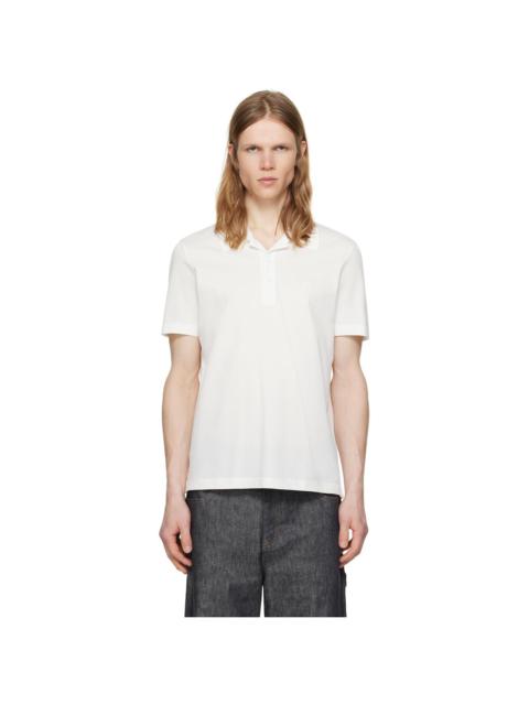 White 'AC' Piqué Polo
