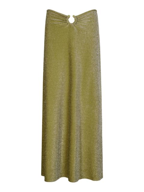 Rainstorm Glittered Maxi Skirt green