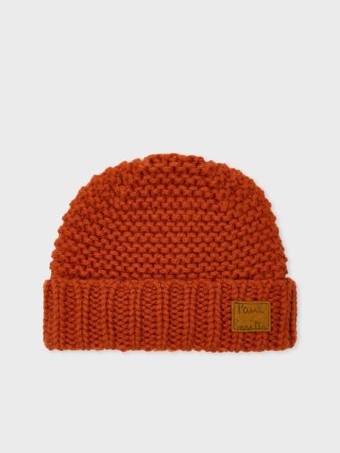Burnt Orange Chunky Knit Wool Beanie