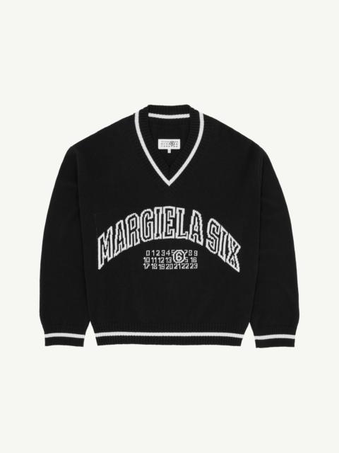 V-neck varsity jumper